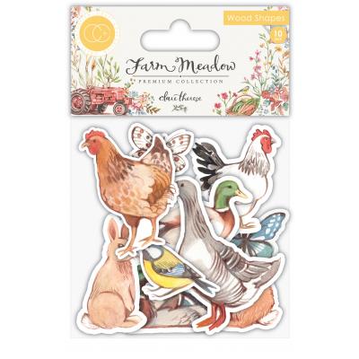 Craft Consortium Farm Meadow - Animals Wood Shapes